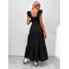imageMakeMeChic Womens Summer Floral Dresses 2025 Beach Vacation Casual Blue and White Long Maxi SundressesB Black