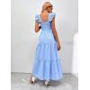 imageMakeMeChic Womens Summer Floral Dresses 2025 Beach Vacation Casual Blue and White Long Maxi SundressesBlue
