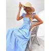 imageMakeMeChic Womens Summer Floral Dresses 2025 Beach Vacation Casual Blue and White Long Maxi SundressesBlue