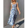 imageMakeMeChic Womens Summer Floral Dresses 2025 Beach Vacation Casual Blue and White Long Maxi SundressesBlueWhite