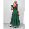 imageMakeMeChic Womens Summer Floral Dresses 2025 Beach Vacation Casual Blue and White Long Maxi SundressesDark Green
