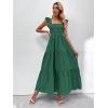 imageMakeMeChic Womens Summer Floral Dresses 2025 Beach Vacation Casual Blue and White Long Maxi SundressesDark Green
