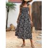 imageMakeMeChic Womens Summer Floral Dresses 2025 Beach Vacation Casual Blue and White Long Maxi SundressesFloral Black