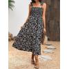 imageMakeMeChic Womens Summer Floral Dresses 2025 Beach Vacation Casual Blue and White Long Maxi SundressesFloral Black