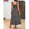 imageMakeMeChic Womens Summer Floral Dresses 2025 Beach Vacation Casual Blue and White Long Maxi SundressesFloral Black