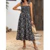 imageMakeMeChic Womens Summer Floral Dresses 2025 Beach Vacation Casual Blue and White Long Maxi SundressesFloral Black