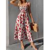 imageMakeMeChic Womens Summer Floral Dresses 2025 Beach Vacation Casual Blue and White Long Maxi SundressesFloral Red