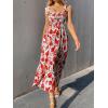 imageMakeMeChic Womens Summer Floral Dresses 2025 Beach Vacation Casual Blue and White Long Maxi SundressesFloral Red