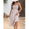 imageMakeMeChic Womens Summer Floral Dresses 2025 Beach Vacation Casual Blue and White Long Maxi SundressesFloral White
