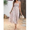 imageMakeMeChic Womens Summer Floral Dresses 2025 Beach Vacation Casual Blue and White Long Maxi SundressesFloral White