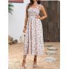 imageMakeMeChic Womens Summer Floral Dresses 2025 Beach Vacation Casual Blue and White Long Maxi SundressesFloral White