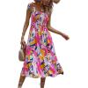 imageMakeMeChic Womens Summer Floral Dresses 2025 Beach Vacation Casual Blue and White Long Maxi SundressesPink and Yellow