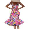 imageMakeMeChic Womens Summer Floral Dresses 2025 Beach Vacation Casual Blue and White Long Maxi SundressesPink and Yellow