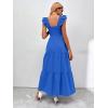 imageMakeMeChic Womens Summer Floral Dresses 2025 Beach Vacation Casual Blue and White Long Maxi SundressesRoyal Blue