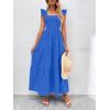 imageMakeMeChic Womens Summer Floral Dresses 2025 Beach Vacation Casual Blue and White Long Maxi SundressesRoyal Blue