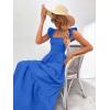 imageMakeMeChic Womens Summer Floral Dresses 2025 Beach Vacation Casual Blue and White Long Maxi SundressesRoyal Blue