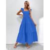 imageMakeMeChic Womens Summer Floral Dresses 2025 Beach Vacation Casual Blue and White Long Maxi SundressesRoyal Blue