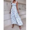 imageMakeMeChic Womens Summer Floral Dresses 2025 Beach Vacation Casual Blue and White Long Maxi SundressesWhite and Blue a