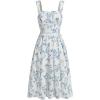 imageMakeMeChic Womens Floral Summer Dress A Line Wide Strap Flare Midi Cami DressesBlue