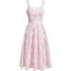 imageMakeMeChic Womens Floral Summer Dress A Line Wide Strap Flare Midi Cami DressesPink