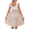 imageMakeMeChic Womens Maternity Floral Print Sleeveless Knitted Belted Flowy Short Tank DressKhaki