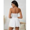 imageMakeMeChic Womens Party Tube Top Dress Strapless Mini Dress Ruched A Line Flare Ruffle Going Out Short DressWhite