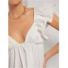 imageMakeMeChic Womens Ruffle Cap Sleeve Mini Dress Sweetheart Tie Back Summer Smock DressesWhite