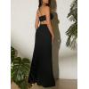 imageMakeMeChic Womens Sleeveless Criss Cross Halter Dress Cut Out High Waisted Split Thigh Maxi SundressBlack