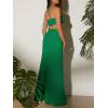 imageMakeMeChic Womens Sleeveless Criss Cross Halter Dress Cut Out High Waisted Split Thigh Maxi SundressGreen