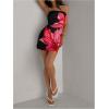 imageMakeMeChic Womens Strapless Dress Y2K Short Split Bodycon Mini Tube Party DressesFloral Multi
