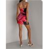 imageMakeMeChic Womens Strapless Dress Y2K Short Split Bodycon Mini Tube Party DressesFloral Multi