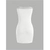 imageMakeMeChic Womens Strapless Dress Y2K Short Split Bodycon Mini Tube Party DressesWhite