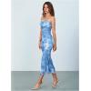 imageMakeMeChic Womens Strapless Maxi Dress Cocktail Mesh Ombre Bodycon Tube DressesBlue a