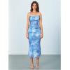 imageMakeMeChic Womens Strapless Maxi Dress Cocktail Mesh Ombre Bodycon Tube DressesBlue a