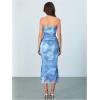 imageMakeMeChic Womens Strapless Maxi Dress Cocktail Mesh Ombre Bodycon Tube DressesBlue a