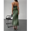 imageMakeMeChic Womens Strapless Maxi Dress Cocktail Mesh Ombre Bodycon Tube DressesGreen Ombre