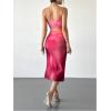imageMakeMeChic Womens Strapless Maxi Dress Cocktail Mesh Ombre Bodycon Tube DressesHot Pink
