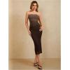 imageMakeMeChic Womens Strapless Maxi Dress Cocktail Mesh Ombre Bodycon Tube DressesMulticolor