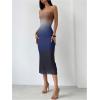 imageMakeMeChic Womens Strapless Maxi Dress Cocktail Mesh Ombre Bodycon Tube DressesOmbre Blue