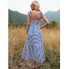 imageMakeMeChic Womens Striped Tie Shoulder Sleeveless A Line Camis Dress Ruffle Summer Long DressBlue and White B