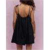 imageMakeMeChic Womens V Neck Sleeveless Cami Dress Spaghetti Strap Tie Shoulder Summer Mini DressesBlack