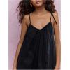 imageMakeMeChic Womens V Neck Sleeveless Cami Dress Spaghetti Strap Tie Shoulder Summer Mini DressesBlack