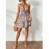 imageMakeMeChic Womens Boho Floral Cami Dress Sleeveless V Neck Cut Out Short A Line Summer DressMulticolor