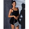 imageMakeMeChic Womens Casual Bubble Dress Square Neck Sleeveless Ruffle Mini DressesBlack