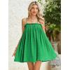 imageMakeMeChic Womens Casual Sleeveless Summer Cami Dress Ruffle Swing Shirred Mini Short DressGreen