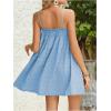 imageMakeMeChic Womens Casual Sleeveless Summer Cami Dress Ruffle Swing Shirred Mini Short DressLight Blue