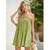 imageMakeMeChic Womens Casual Sleeveless Summer Cami Dress Ruffle Swing Shirred Mini Short DressLime Green
