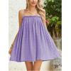 imageMakeMeChic Womens Casual Sleeveless Summer Cami Dress Ruffle Swing Shirred Mini Short DressMauve Purple