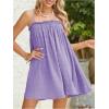 imageMakeMeChic Womens Casual Sleeveless Summer Cami Dress Ruffle Swing Shirred Mini Short DressMauve Purple