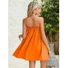 imageMakeMeChic Womens Casual Sleeveless Summer Cami Dress Ruffle Swing Shirred Mini Short DressOrange